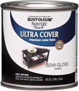 RUST-OLEUM 1974730 Painter's Touch Latex Paint, Half Pint, Semi-Gloss Black