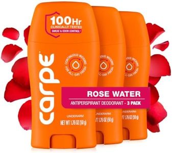 Carpe Underarm Antiperspirant and Deodorant, Clinical strength with Rose Water scent, Combat excessive sweating Stay fresh and dry, Great for hyperhidrosis (Pack of 3)