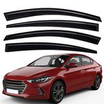 Lightronic WV94408 Outside-Mount Side Window Visors Deflectors Vent Rain Guards, Dark Smoke, 4-Pieces Set, Fits 2017-2020 Hyundai Elantra (EXCLUDES GT Model)