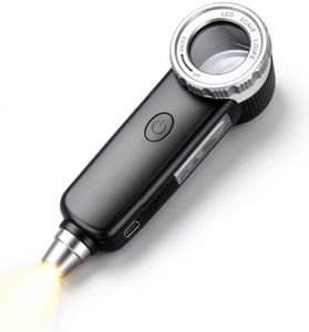 ChayWillow HD Magnifying Loupe with 3 Color LED Light, Adjustable Focus | USB Rechargeable, Auto Sleep Function, Jewelry & Gem Use, Portable Handheld, Strong Light Penetration