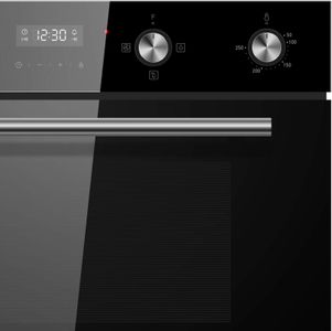 Cookology 90cm Black Glass Built-In Electric Double Oven with Timer