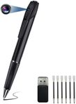 sakalaka Hidden Camera Pen Camera Portable Surveillance Camera 1080P HD Mini Camera Ballpoint Pen Small Spy Camera Pen for Home Office Meeting Recording (Includes 32GB SD Card)