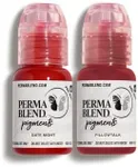 Perma Blend Berry Lip Set - Tattoo Ink Set for Permanent Makeup - Vegan Microblading Pigment & Tattoo Supplies for Lip Makeup - Includes Deep Red Date Night & Pink Pillow Talk Lip Blush (0.5 oz Each)