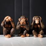 TCIUXYQ 3 Monkey Statues-Hear No Evil See No Evil Speak No Evil 3 Wise Monkeys Sculpture for Home Decorations,Large Monkey Statue Office Decor for Men,Decoration Ornaments for Living Room,Shelf