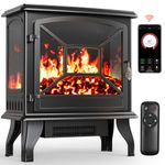 Silonn Electric Fireplace Heater,5300 BTU Portable Fireplace with App & Remote,24″/60cm Electric Corner Fireplace Low Noise with 5 Brightness Levels,Temp Control & Timer for Living Room,Bedroom