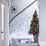 Lights4fun Core Series Connetcable Curtain Lights 576 White LEDs Plug in Timer 4 x 3m