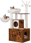 Heybly Cat Tree, Wood Litter Box En