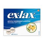 Ex-Lax Gentle Overnight Laxatives for Constipation Relief, 60 Pills