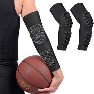 DGQY Compression Padded Elbow Sleeve for Sports 2 Pack Arm Forearm Crashproof Protection Anti-Collision Pads for Football Basketball Volleyball Soccer for Kids Men Women Elderly
