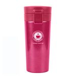 Travel Cup Flask for Coffee, Tea, Hot Drinks, Stainless Steel, BPA-Free Red Pink