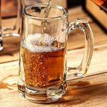 FINSTER Crystal Beer Mugs Set of 4 with Strong Handle 400ml (Premium Fancy Beer Mug for Husband)