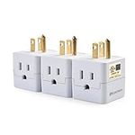 Cable Matters [UL Listed] 3-Pack 3 Outlet Wall Adapter, 3 Outlet Power Cube, Outlet Splitter in White