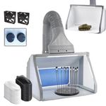 OPHIR Dual Fans Airbrush Spray Booth Kit, Adjustable Airbrush Paint Booth with 3 Led Lights,White Photography Paper, 10x Coloring Clips, 30x Speed Shape Vinyl Car for Hobby, Model Car, Craft Painting
