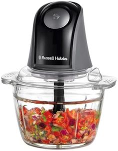 Russell Hobbs Hachoir électrique [polyvalent] blender (pour légumes, fruits, viande, oignons, récipient de 1l, lavable au lave-vaisselle, 2 vitesses, lames en acier inox, 350W) Anthracite 27131-56