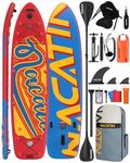 Paddle Boards for Family, 12' Inflatable Stand Up Paddle Board with Kayak Conversion Kit, Complete SUP Set Paddle Boards for Adults, with Single/Double Paddle, Kayak Seat and More Accessories