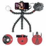 JOBY GorillaPod Mobile Vlogging Kit (Smartphone Rig, Micro Wavo Mobile, Mini LED Beamo) Flexible Tripod, Phone Holder, Microphone, Light, Recorder/IRL/Youtuber/Content Creator