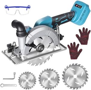 Bürstenlose Mini Kreissäge, blayram mini kreissäge akku für Makitta 18 V Akku mit 3 Sägebl ättern(without Battery), 1100 W bürstenloser Motor 45° 32 mm Tiefe, professionelle Akku-Kreissäge