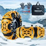 DEDC Snow Chains for Car, 6 Pack TPU Tire Chains, Adjustable Universal Emergency Anti Slip Snow Chains for Trucks/SUV/ATV for Ice Snow Mud Sand (Tire Width 6.5-11.2"/165-285mm)