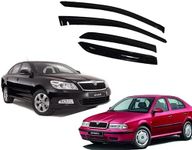 CARSHADE Car Rain Guards Wind Door Visor Side | Wind Visor ABS Plastic Deflector | Perfect As per Window Frame Set of 4 Pcs for Octavia (Skoda)