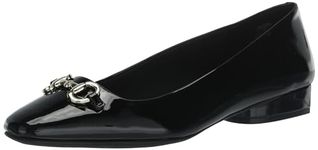 Anne Klein Women's Cora Ballet Flat, Black Patent, 7