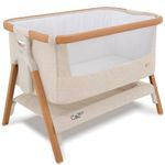 Tutti Bambini CoZee® Next To Me Crib & Standalone Baby Cot, Co-sleeper - Foldable Baby Bed, Baby Crib with 6 Height Levels, Baby Bedside Crib, Travel Cot, Mattress Included (0-6 Months) - Walnut/Ecru