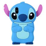 Qerrassa Blue Stit Classic Silicone Case for iPhone XR, Cute Animal Cartoon Cover Kids Girls Fun Soft Cases Cool Funny Design Fashion Stylish Kawaii Unique Case for iPhone XR