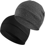 EINSKEY Unisex Skull Caps, 2-Pack Cotton Beanie Hat for Running Cycling Sleeping Cap Chemo Headwear Hard Hat Helmet Liner