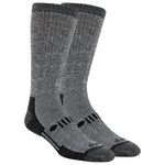 Jeep Men's Heavy Duty Wool Crew Socks-2 Pair Pack-Cushioned Comfort, Gray, 8-12