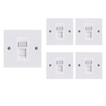 VCE RJ45 Socket Cat6 Ethernet Wall Socket Single Port Flat Face Wall Plate For CAT6/CAT5E/CAT5 Network Cable With Modular 5 Sets