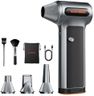 WOLFBOX MF200 Compressed Air Duster with Removable Battery, Super Power Cordless Blower - 3-Speed Adjustable, Long Life Mini Air Duster with 4 Nozzles for Computer Keyboard, Car Cleaning, Outdoor Use