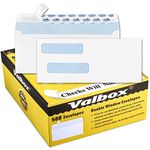 ValBox 500 Count #8 Double Window Envelopes 3 5/8" x 8 11/16" Flip and Seal Double Window Security Check Envelopes- Security Tint Pattern Designed for Home Office Secure Mailing, Letters, Invoices