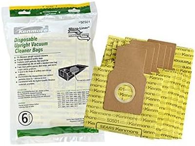 Kenmore 50501 Micro-Lined Vacuum Bags. Genuine Kenmore Upright Vacuum Cleaners. Package of 6 Bags