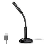 Elrido USB Microphone for Dictation and Recording, Mini Gooseneck Desktop Microphone for Computer.Great for Skype,YouTube,Gaming, Streaming,Voiceover,Discord and Tutorials.Plug and Play