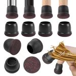 Chair Leg Floor Protectors, Table chair leg protectors Furniture Table Covers Wood Floor Protectors 24Pcs for Furniture Legs,Black BOIVSHI (Round, 0.75" Diameter)