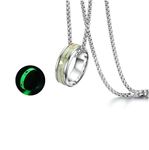 R Art Men's Jewellery Chain Radium Ring Locket (Glow in the Dark) Stainless Steel Pendant for Men & Boys | Long Necklace | Pendant | Locket | Birthday Gift | Accessories for Everyday Wear