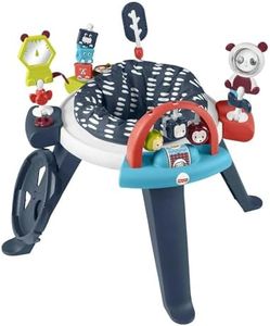 Fisher-Price 3-in-1 Spin & Sort Infant Activity Center and Toddler Play Table, Navy Dashes- Unisex