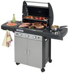 Campingaz 3 Series Classic LS Plus Gas BBQ 3 Burner Gas Barbecue Grill 9.6 KW Power Instaclean Easy Cleaning System Cast Iron Grid and Griddle with Side Burner