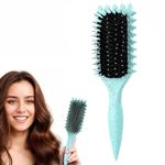 Maxmana Secret Curl Defining Brush,Curly Hair Brush Styling Brush for Detangling,Combing,Shaping and Defining Curls For Women and Men Less Pulling,Reduce Pulling and Curl Separation (Green)