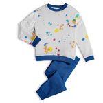 TuddyBuddy Boys & Girls Cotton Sweatshirt & Warm Track Pant Set/Sweat Pants Winters (7-8 years, Blue Blobs)