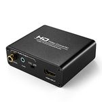 TNP HDMI to DVI Converter with Audio Out - HDMI to DVI Video Audio Adapter Sound Splitter to 3.5mm AUX Auxiliary / 2 RCA Stereo & Coaxial Output Jack Connector Plug, 1080P 720P, 5.1 & 2 Channel