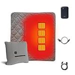 ZonLi Z-Walk 50" x 60" USB Heated Blanket - Heated Blanket Battery Operated, Portable Heated Blanket with 5K mAh Power Bank, 3 Heating Levels, Includes USB Extension Cord, Machine Washable (Gray)