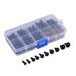 Yosoo 100pcs 6-12mm Black Plastic Safety Eyes For Teddy Bear Doll Animal DIY with Case by Yosoo