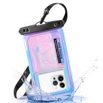 Waterproof Phone Pouch Floating - Waterproof Phone Case- Float Cell Phone Dry Bag for iPhone 15 14 13 12 11 Pro Max, Galaxy S24 S23 S22 Ultra Google, Up to 7.5" Phones -Dazzling Colorful Purple