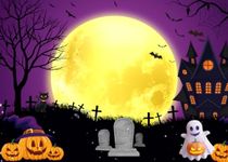 LYRYGS Halloween Backdrop Halloween Themed Backdrop for Photography Full Moon Scary Night Castle Halloween Photo Background Kids Child Halloween Party Decor Banner Photo Props cp-536(7X5ft)