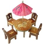 WEBBEE CRAFT Wooden Mini Chair Table Set for Showpiece Home Decor Kids Toy