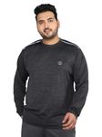 CHKOKKO Men's Plus Size Full Sleeve Round Neck Dry Fit Sports T-Shirt Metallic Grey M