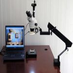 AmScope SM-6TZ-54S-10M Digital Professional Trinocular Stereo Zoom Microscope, WH10x Eyepieces, 3.5X-90X Magnification, 0.7X-4.5X Zoom Objective, 54-Bulb LED Light, w 10MP Camera