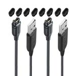 JIUJOJA Charger Cable Compatible with Garmin Watch - 3.93ft Length (2Pack) and 8Pcs Black Protector