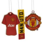 Official Manchester United FC Car Air Freshener (3 Pack) - A Great Gift / Present For Men, Sons, Husbands, Dads, Boyfriends For Christmas, Birthdays, Fathers Day, Valentines Day, Anniversaries Or Just As A Treat For Any Avid Football Fan