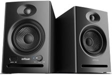 Ortizan Dual-Mode 2.0 Studio Monitors, Active Monitor Speakers Bluetooth 5.3 Wireless Computer PC, 80W Power Bookshelf Speakers, Wooden Enclosure for Recording Multimedia, Gaming, Music Production